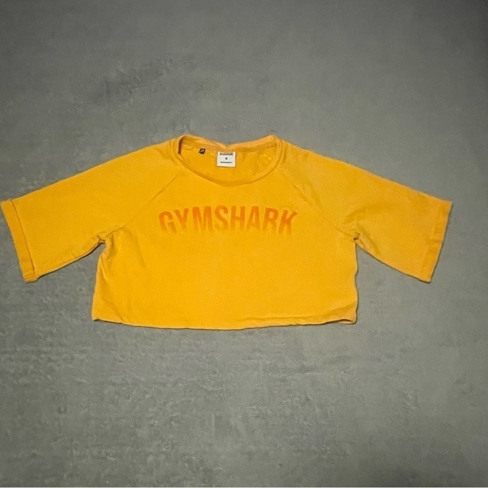 Gymshark cotton boxy crop top size medium mustard yellow